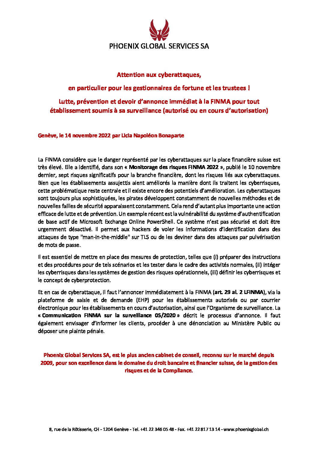 Phoenix — Attention aux cyberattaques (PDF)